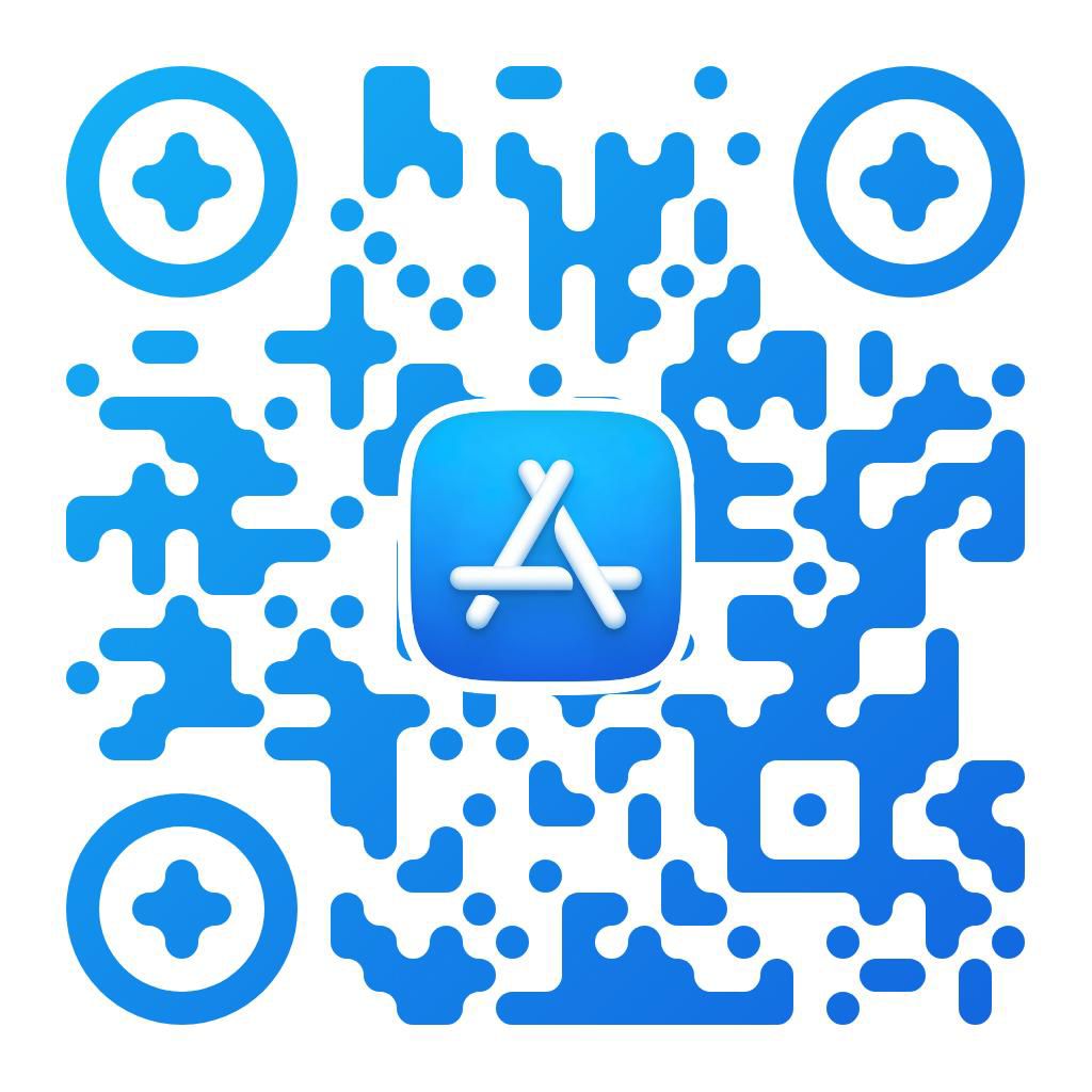 امسحي هذا الكود بكاميرا هاتفك لتحميل تطبيق دربيني من App Store